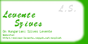 levente szives business card